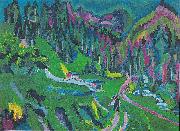 Ernst Ludwig Kirchner Landschaft Sertigtal oil painting